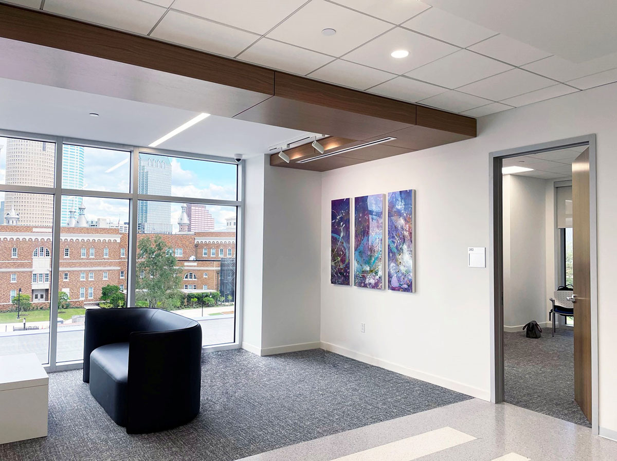 Another angle on the University of Tampa's new Technology Building: Art!